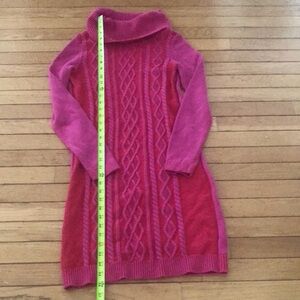Tommy Hilfiger  Pink and Red Cable Knit Sweater Dress